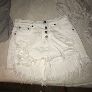 LF - Carmar white denim skirt